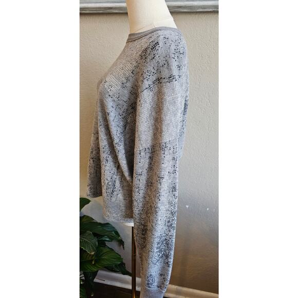 Skull Cashmere Oversized 100% Wool Abstract Skull Knit Sweater Women Size S Gray - Picture 3 of 7